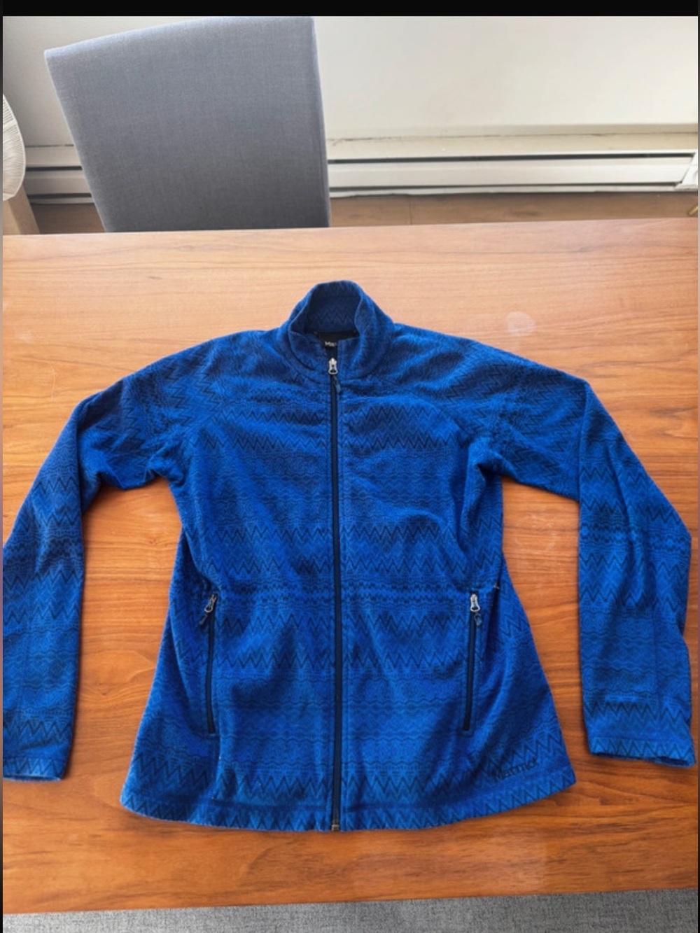 Marmot Blue Zigzag Fleece Jacket